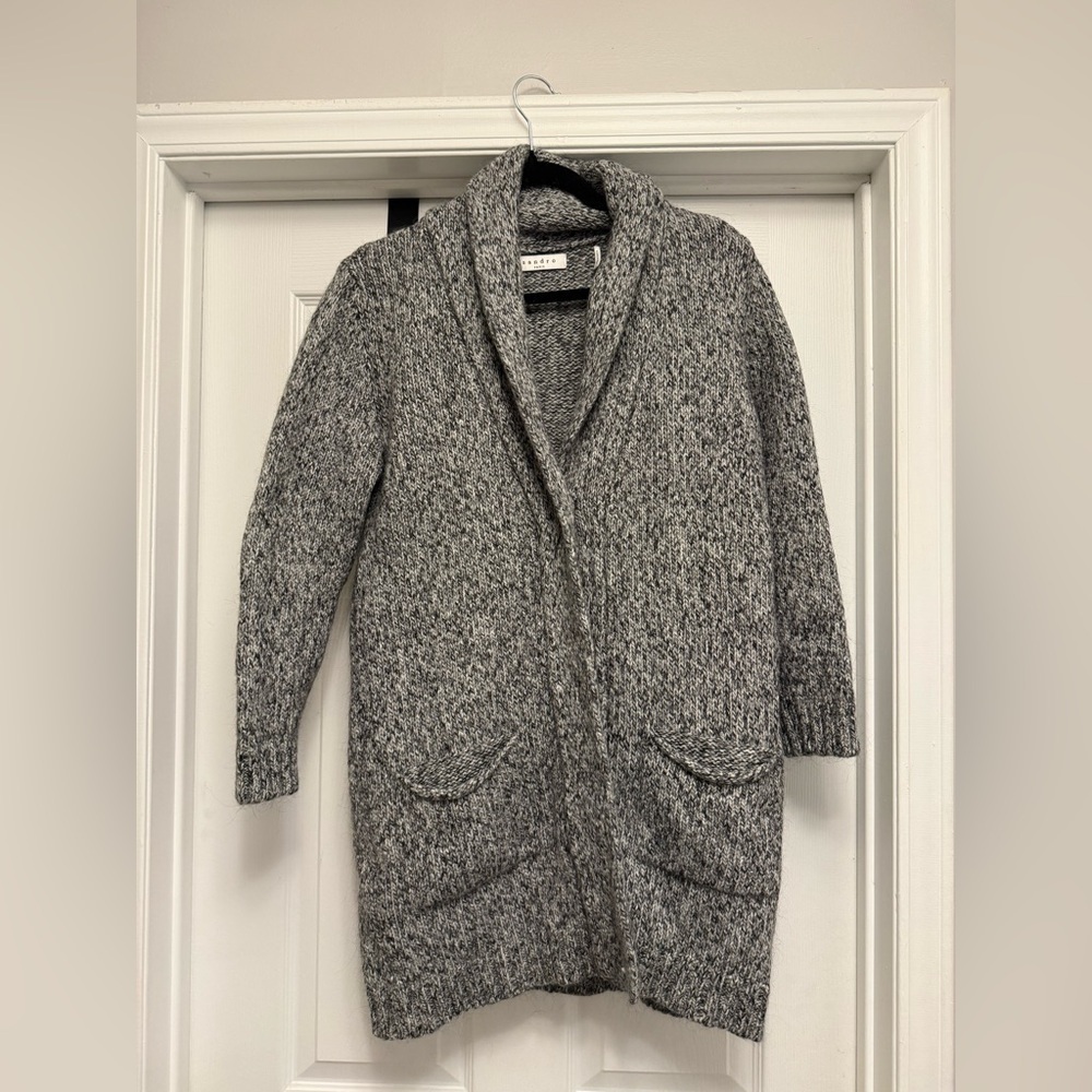 Sandro Paris women’s gray wool cardigan size small